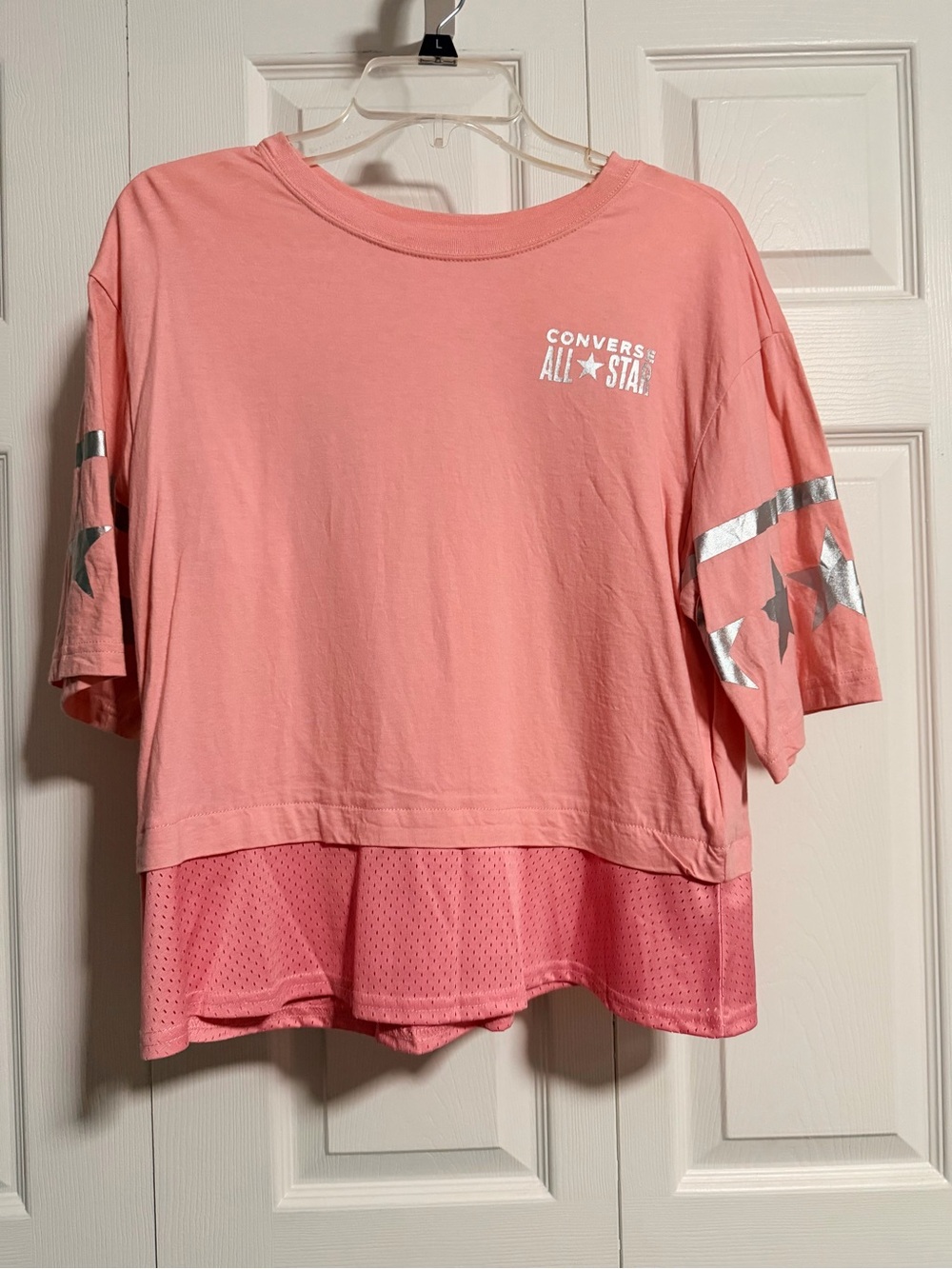 Converse All Star Pink Layered Short-Sleeve Top